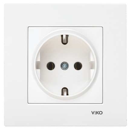 VİKO KARRE BEYAZ TOPRAKLI PRİZ